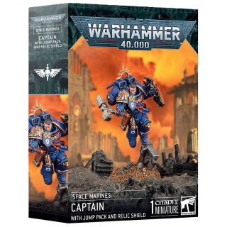 Warhammer 40.000 Space Marines Captain with Jump Pack and Relic Shield