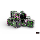 Chessex Würfelset/Diceset Brush Paintball/green 16mm D6