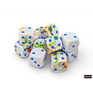 Chessex Würfelset/Diceset Brush Breezy/blue 16mm D6