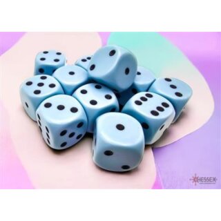 Chessex Würfelset/Diceset Opaque Pastel Blue/black 16mm D6