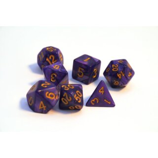 RPG Würfelset Pearl: Purple/Gold