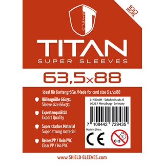 Shield TITAN - Super Sleeves Kartenhüllen für Kartengröße...