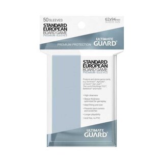 Ultimate Guard Premium Soft Sleeves für Brettspielkarten Standard European (50) 62 x 94 mm